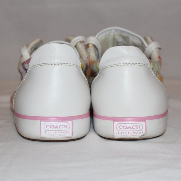 Coach Signature Logo Barrett Women's Canvas Sneaker Shoe Multicolored Size 9B - Picture 6 of 13